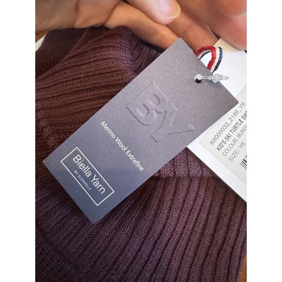 PERFECT MOMENT Kids Burgundy 'Ski' Merino Wool Turtleneck Sz 6 NWT $196 - Picture 6 of 14